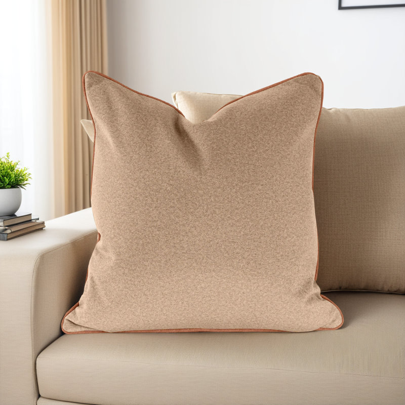 Oreiller en duvet Qiviut Camel, Chameau, Mélange de duvet, Carré 24 po