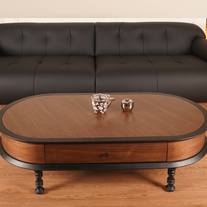 Table basse en bois massif, pieds solides, H 15,75 po x l 47,24 po x P 21,65 po