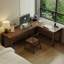Bureau d'angle avec tiroirs, un bureau d'angle domestique en forme de L-599233925-599233947