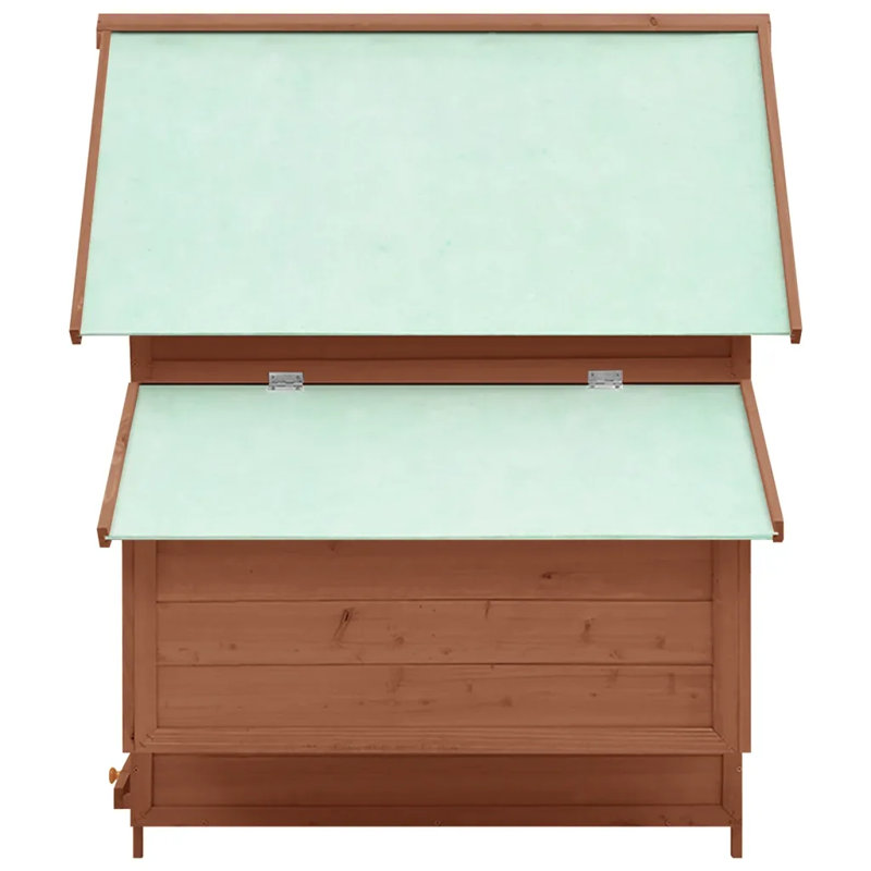 Brashear Chicken Coop 150x96x110 cm Solid Firwood, Mocha/White