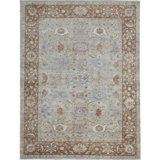Wool Oriental Area Rug in Ivory/Rust