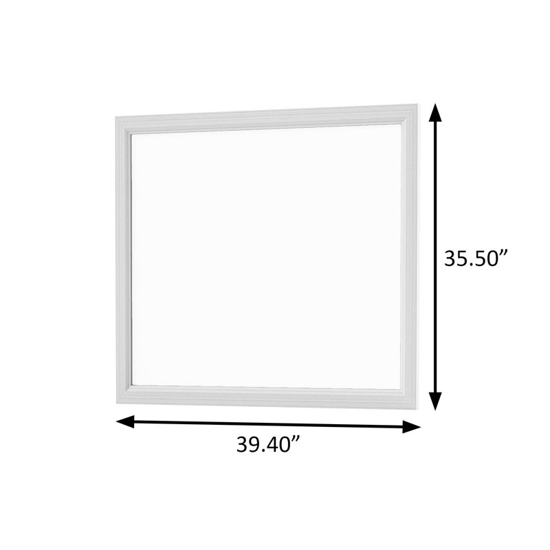 Miroir contemporain l 39,4 po, blanc, Blanc