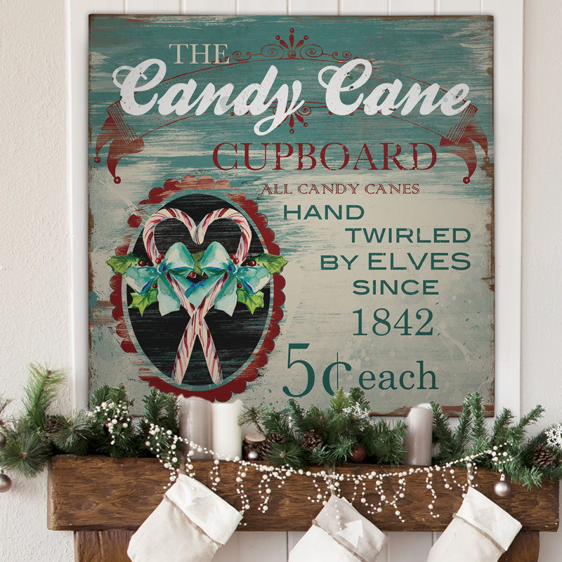 «Vintage Ad: Candy Canes», impression, Toile tendue, H 24 po x l 24 po x P 1 po