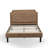 Granbury Bed - Brown Textured Upholstered Headboard, Footboard and Wood Rails, Slats - Wooden 9 Legs with Support Bed Frame - Black Finish-379122131