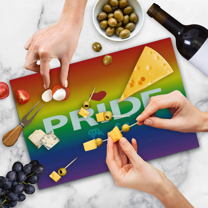 Ambesonne Pride Cutting Board Large Size Vibrant Gender Multicolor