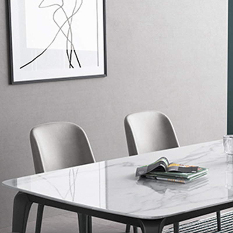 Simple Rock Slab Dining Table, 29.52"H x 70.86"L x 35.43"W
