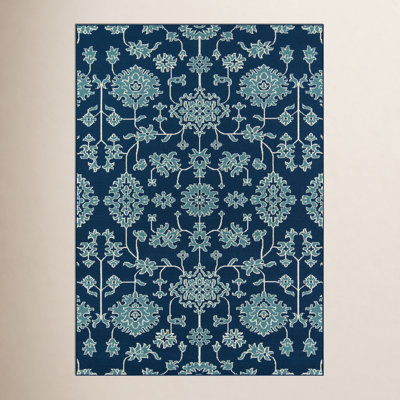 Adrienne Blue Floral Outdoor Rug