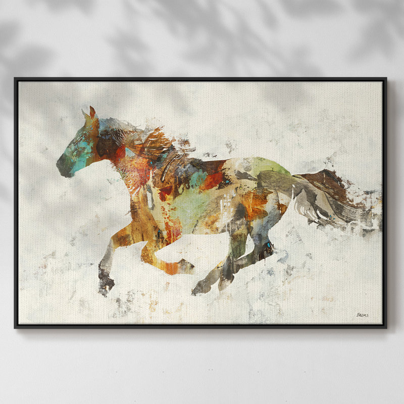 Totem II - reproduction sur toile avec cadre flottant, H 25 po x l 17 po x P 2 po, Noir