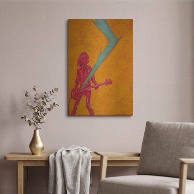  «Bass Man» par Craig Snodgrass, art mural en métal doré, 16 po x 24 po
