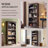 76" Tall Arched Bookcase, 5-Tier Large Arched Shelving Unit with Adjustable Shelves, Featuring Storage and Open Display Shelves-1156675545-1152262650-1150649861