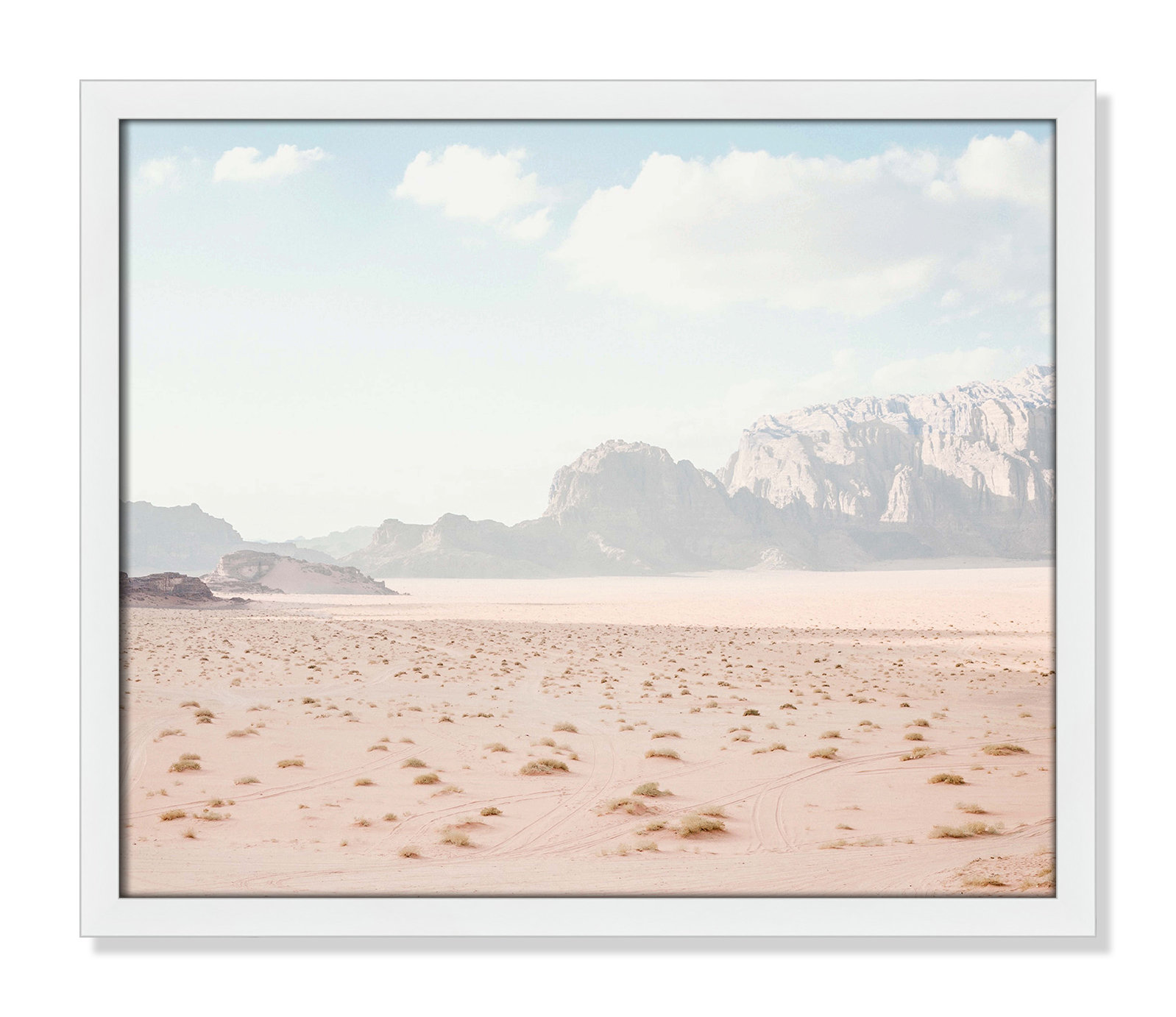 Tire Tracks "Tire Tracks" Print, 19" W x 16" H, Satin White Framed