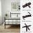 Metal Bed Frame with Vintage Circular Headboard and Footboard, Heavy-Duty Iron Platform Bed-1331756452