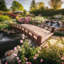 Pont de jardin artisanal en bois japonais-14662214