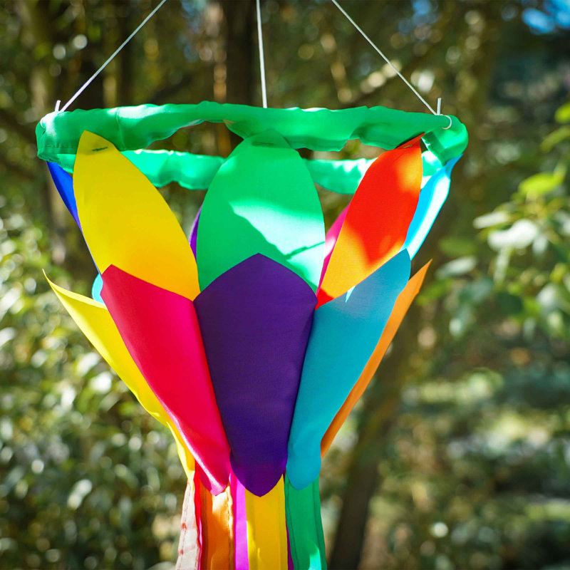 39" Lotus Flower Windsock, Pink/Green/Red/Purple