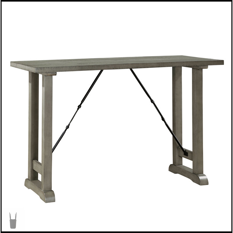 Ensemble de salle à manger à hauteur de comptoir 4 pièces avec finition gris clair, sièges rembourrés en mousse et conception peu encombrante pour les cuisines et les salles à manger modernes