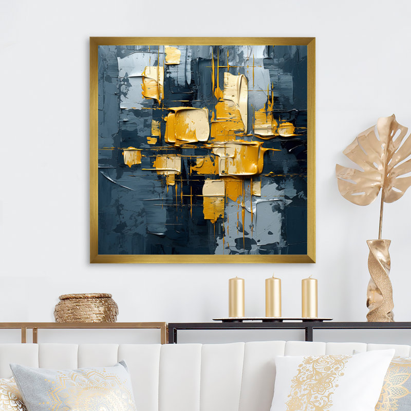 «Dialogue with Hope Abstraction On Retro Blue I», reproduction d'art sur toile, H 36 po x l 36 po x P 1,5 po