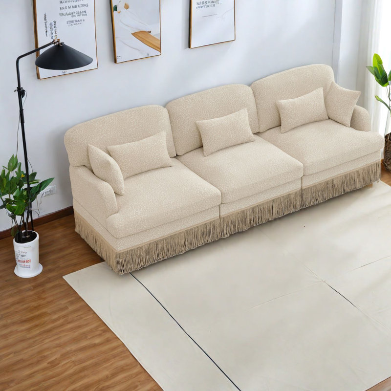 Canapés profonds à assise profonde, canapé en pompon moderne 100,3 pouces Chenille