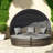 Modern Convertible Patio Sofas, Steel Rattan Design, Outdoor Daybed Set