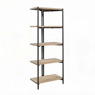 Bibliothèque à 5 tablettes, finition brune