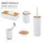 17 Stories toilet brush set, Mod. Rotello, black, with a bamboo lid and a grooved structure-797719770