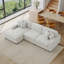 Canapé modulaire rembourré 3 pièces en chenille blanc cassé avec accoudoirs et coussins décoratifs-1110111475-1110111472