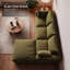 Canapé 3 places en lin vert avec pouf, ensemble de canapé moderne rembourré