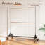 Commercial Heavy Duty Double Clothing Rack - Z Base Rolling Garment Rack, 250kg (550lbs) Capacity-542967092