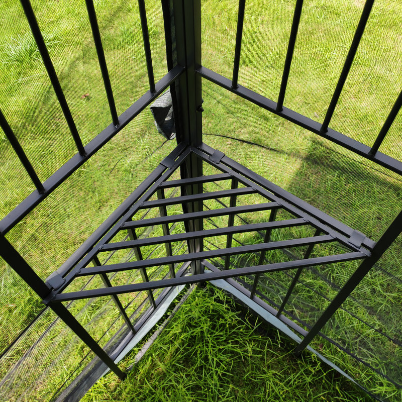 Abri de jardin 10 X 10 avec tissu et filet à insectes - eau grise - insecte amovible sur le dessus, Gris