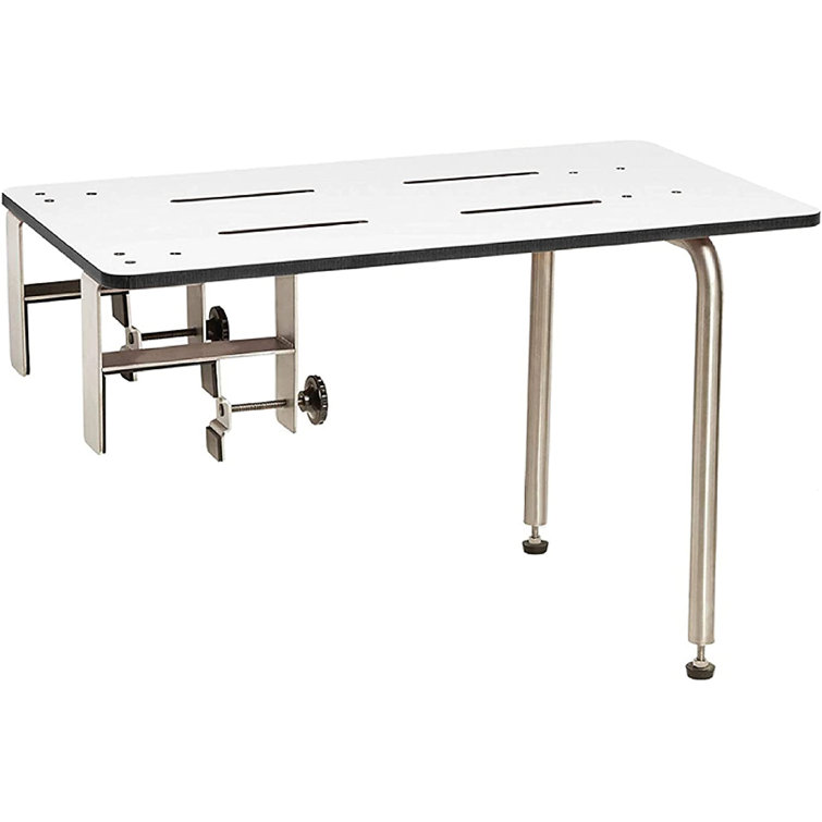 Edge-Mounted Portable Tub Seat with Adjustable Legs and Clamp
