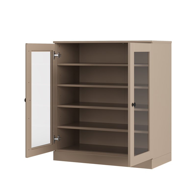 Armoire de rangement pour chaussures 100% en bois massif avec portes réglables et rangement pour chaussures empilable, l 32 po x H 35,75 po