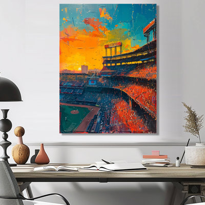 Sunset On Baseball Stadium I - Stadiums Wall Art