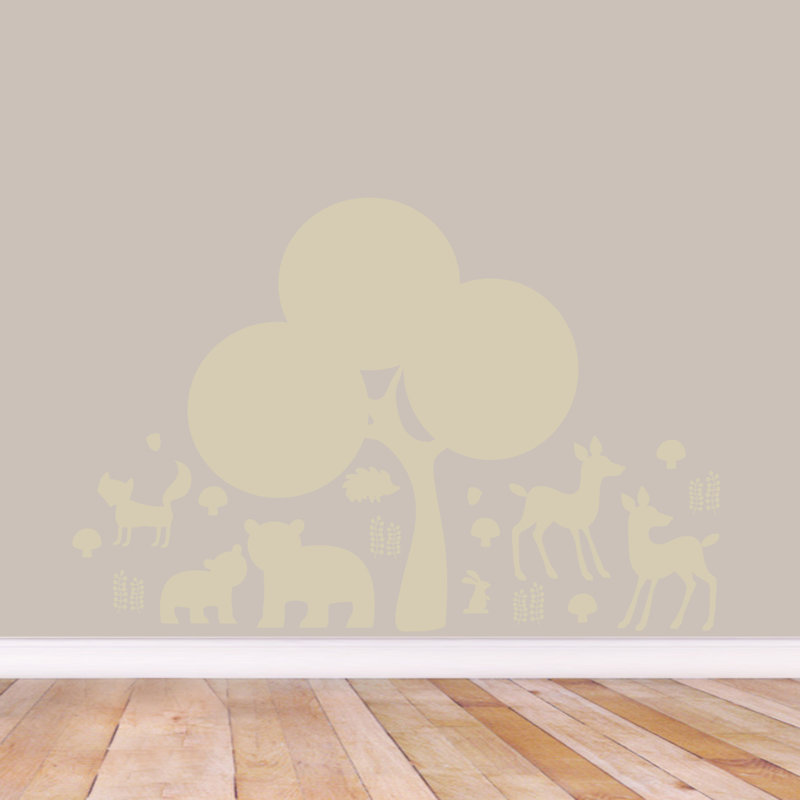 Décalcomanie murale forêt forestière, Beige