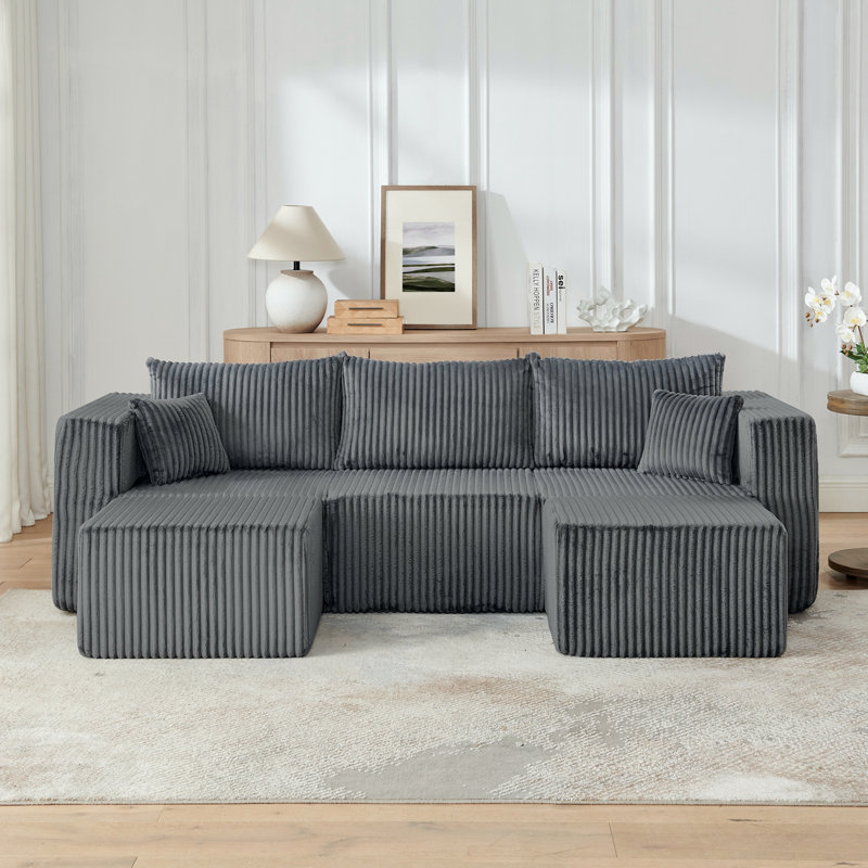 Canapé modulaire compact avec coussin moelleux, Grey