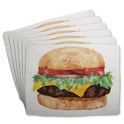 Braided Polyester Roksanda Set of 6 - Watercolor Cheeseburger