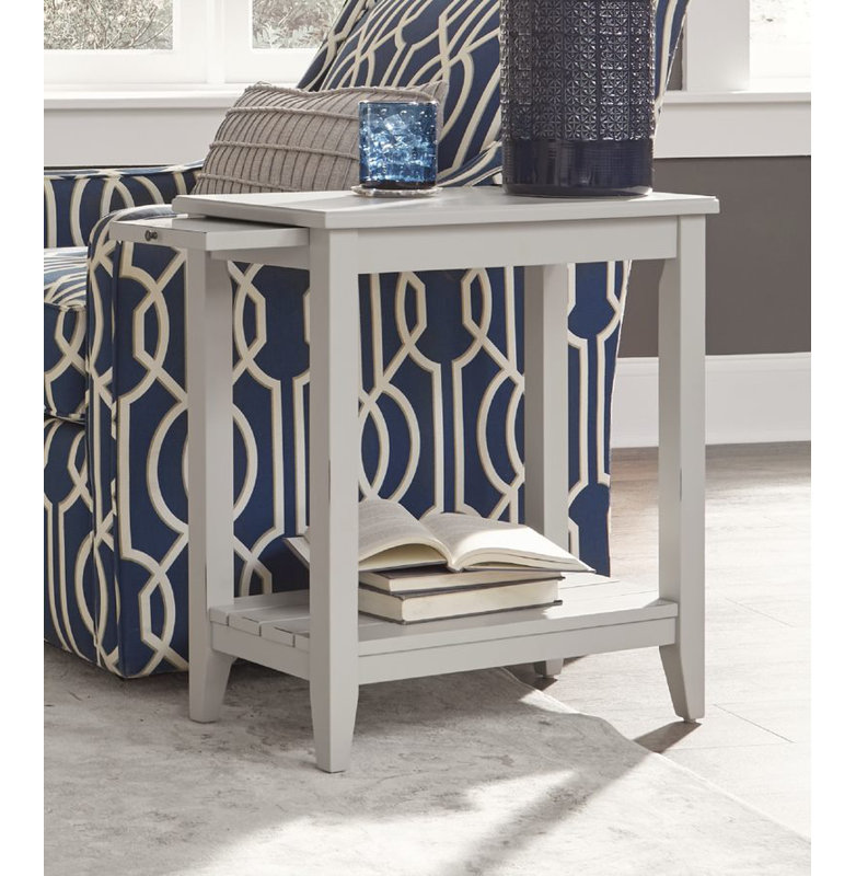 Burciaga Solid Wood Top End Table, Opaque Gray