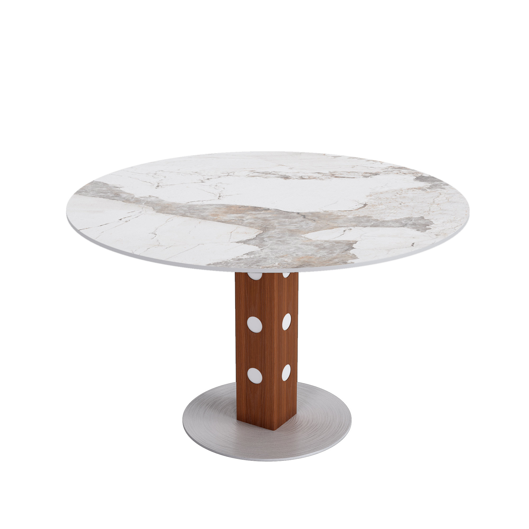 Stagger Rounds Tables Corrigan Studio® Farmhouse Round Table Sintered Stone Mid-century ...