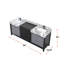 Meuble-lavabo double noir et gris 84 po X P 22 po D, dessus en marbre gris et robinet en métal gris pistolet-1295694487