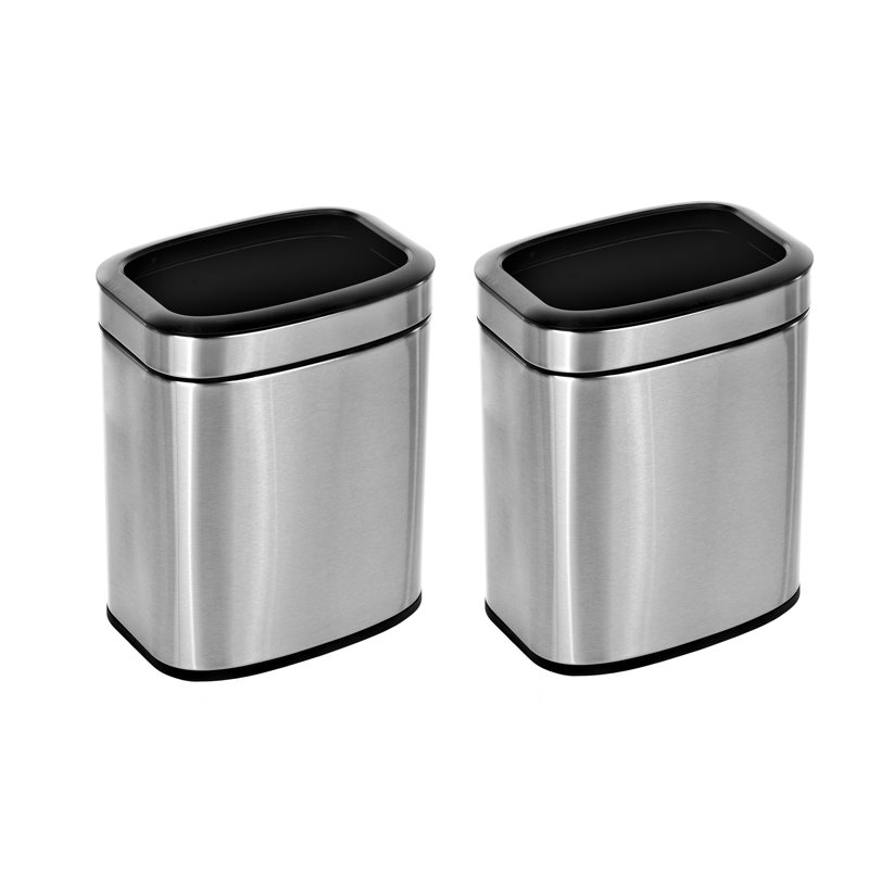 Poubelle de cuisine intérieure en acier inoxydable avec dessus ouvert, 2,6 gallons, H 13 po x l 11 po x P 7,6 po