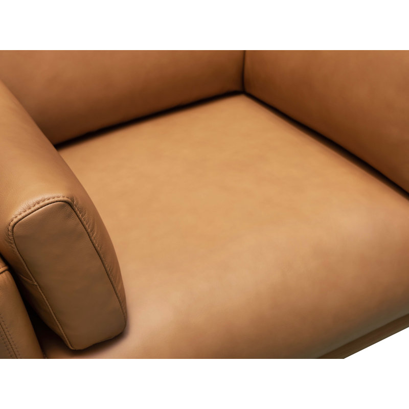 Upholstered Armchair, Camel Genuine Leather