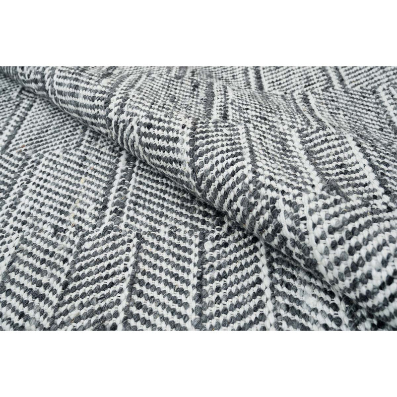 Wool Area Rug in Gray, Rectangle 10' x 14'