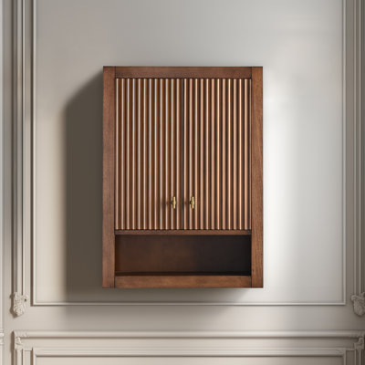 Armoire de rangement de salle de bain murale 24 po avec 2 portes, tablette réglable et tablette ouverte