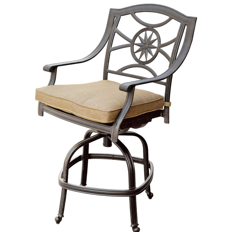 Tabouret de bar avec coussin Aldeign, 26 po