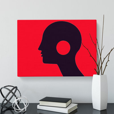 Silhouette Of Man Abstract - Wrapped Canvas