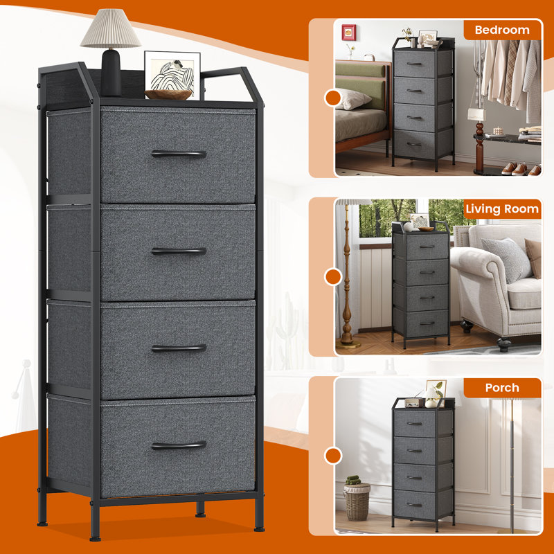 40cm W 4 - Drawer Chest of Drawers, Deep Grey