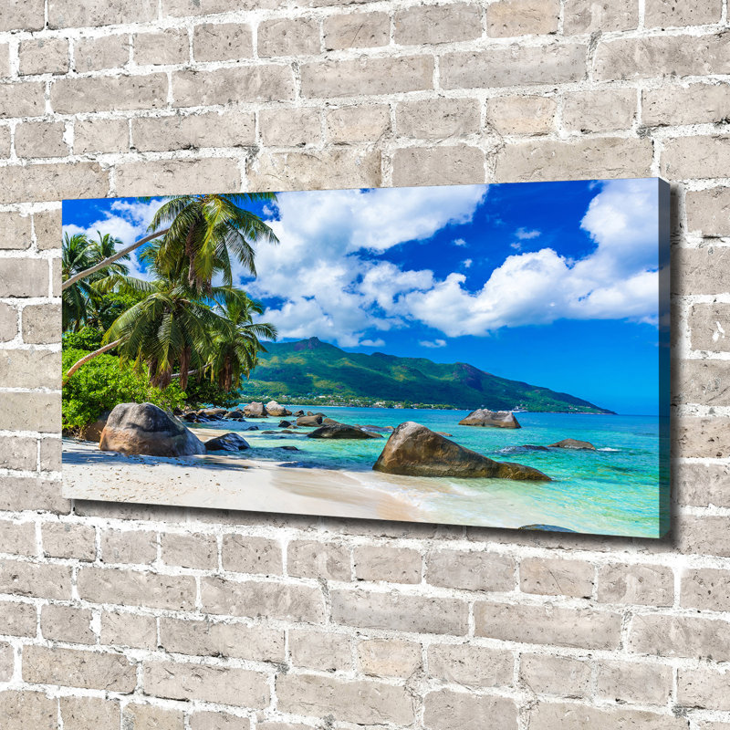 Seychelles Beach - Wrapped Canvas Print
