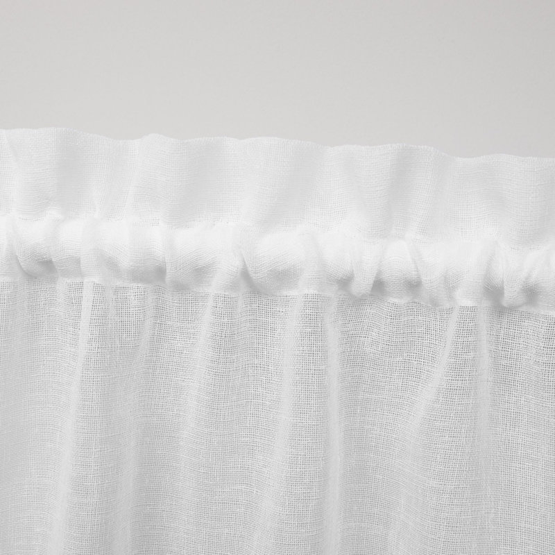 Sheer Curtain Panel Pair, White, 26" W x 24" L