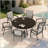 Outdoor Round Patio Dining Table For 4-6, All Weather Metal Dining Table With Umbrella Hole For Deck Lawn Garden Backyard-101445962