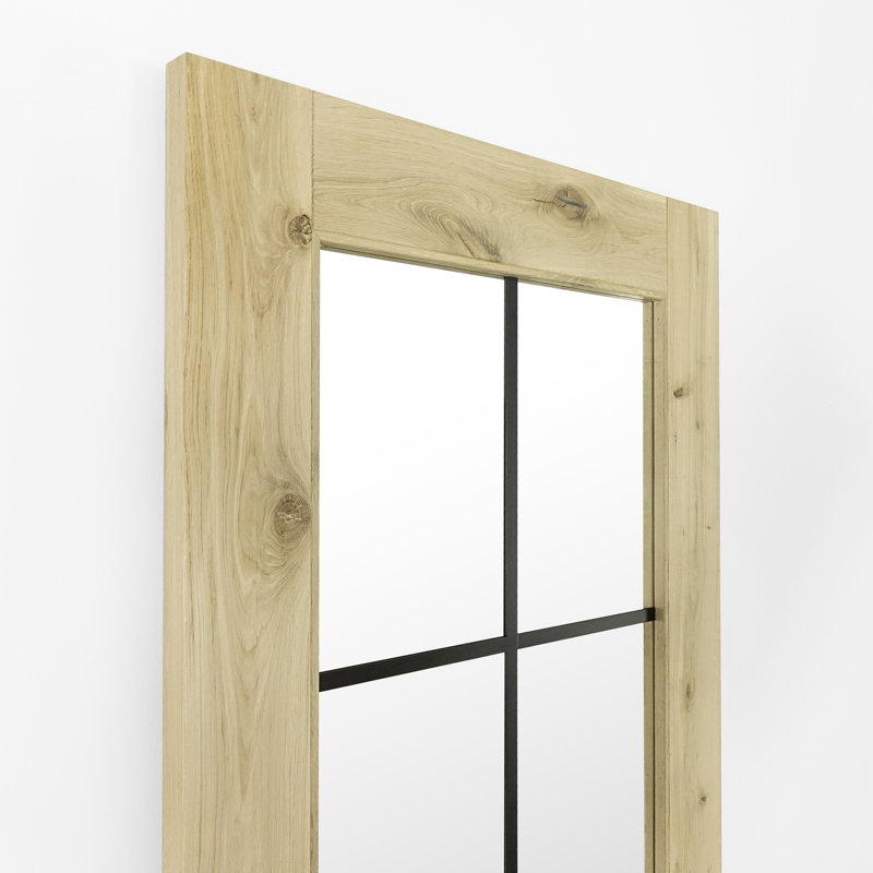Wittig Oak Wood Sliding Barn Door Mirror Szpros, 100cm x210cm, Unfinished