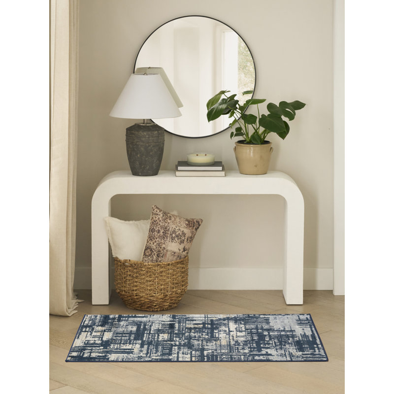 Lafever 2' x 4' Slate Modern Indoor Rug, Runner 2' x 4'