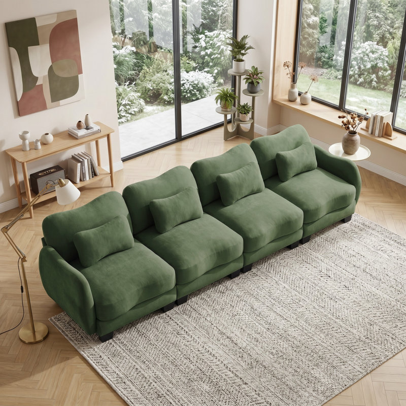 Luxueux canapé surdimensionné en chenille avec design ergonomique et confort semblable à un nuage - Canapé modulaire facile à assembler pour une vie moderne